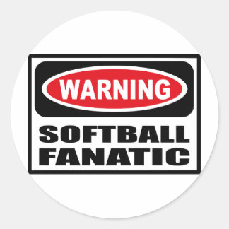 Warning SOFTBALL FANATIC Sticker