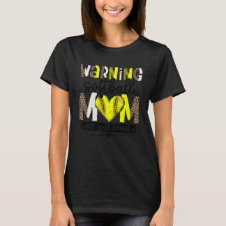 Warning Softball Mom Will Yell Loudly Leopard Prin T-Shirt
