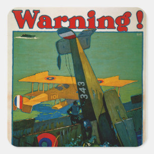 Warning! Square Sticker