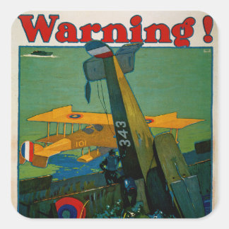 Warning! Square Sticker