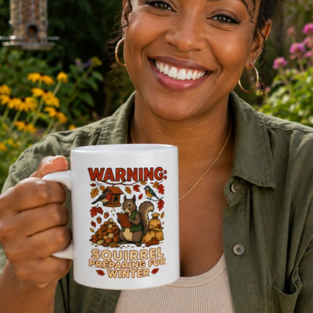 Warning Squirrel Preparing for Winter Mug (Creator Uploaded)
