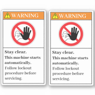 Warning Stay Clear Label