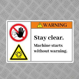 Warning Stay Clear Label