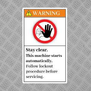 Warning Stay Clear Label