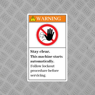 Warning Stay Clear Label