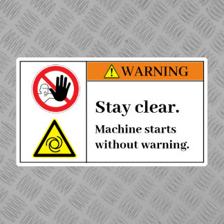 Warning Stay Clear Label