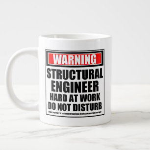 Warning Structural Engineer Hard At Work Large Coffee Mug