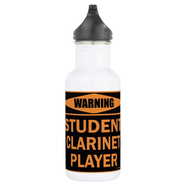 Warning! Student Clarinet Player! 532 Ml Water Bottle (Right)