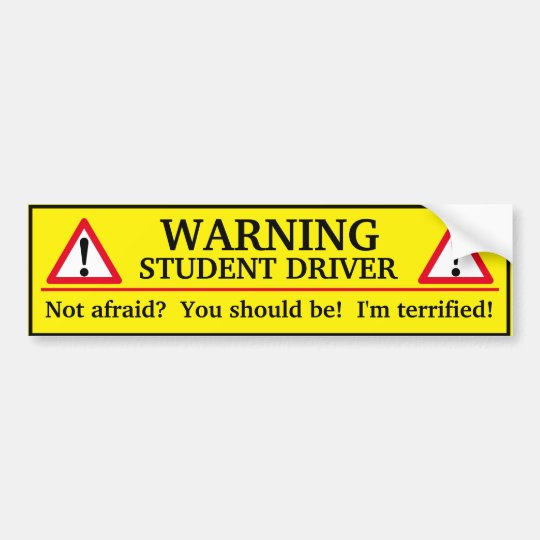 Warning Student Driver Bumper Sticker Zazzle.co.uk