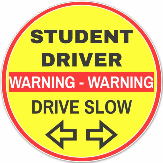 Warning Student Driver (Drive Slow) Yellow School (Front)