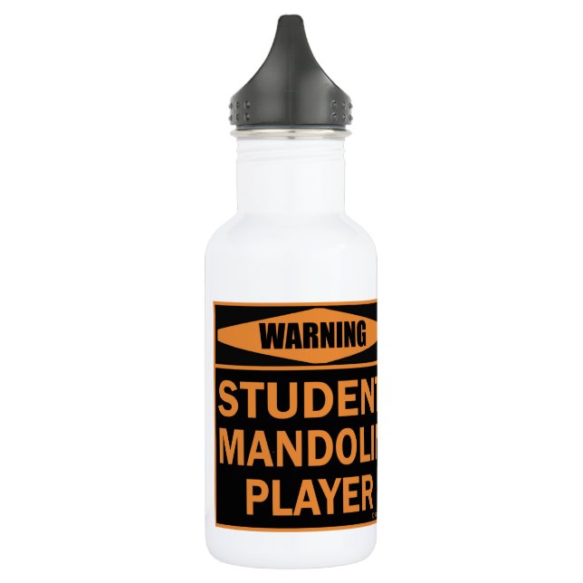 Warning! Student Mandolin Player! 532 Ml Water Bottle (Left)