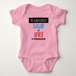 Warning Sugar To Spice Baby Bodysuit