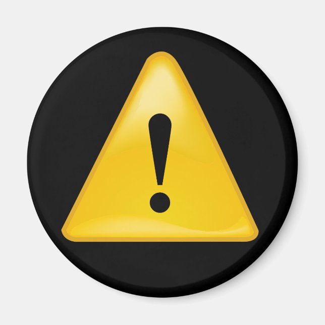 Warning symbol exclamation point triangle magnet (Front)