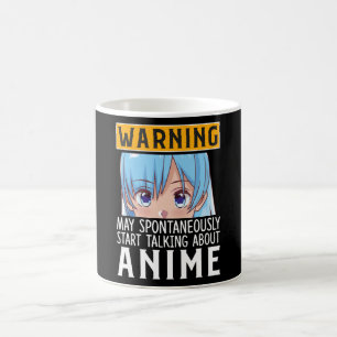 Warning Talking About Anime Japanese funny Gift Coffee Mug