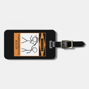 Warning! Temperamental Bugler Luggage Tag