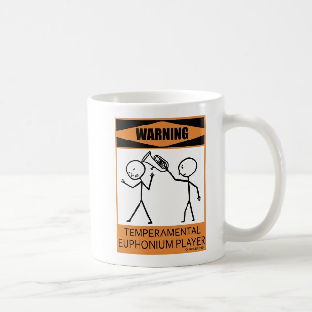 Warning Temperamental Euphonium Player Coffee Mug (Right)