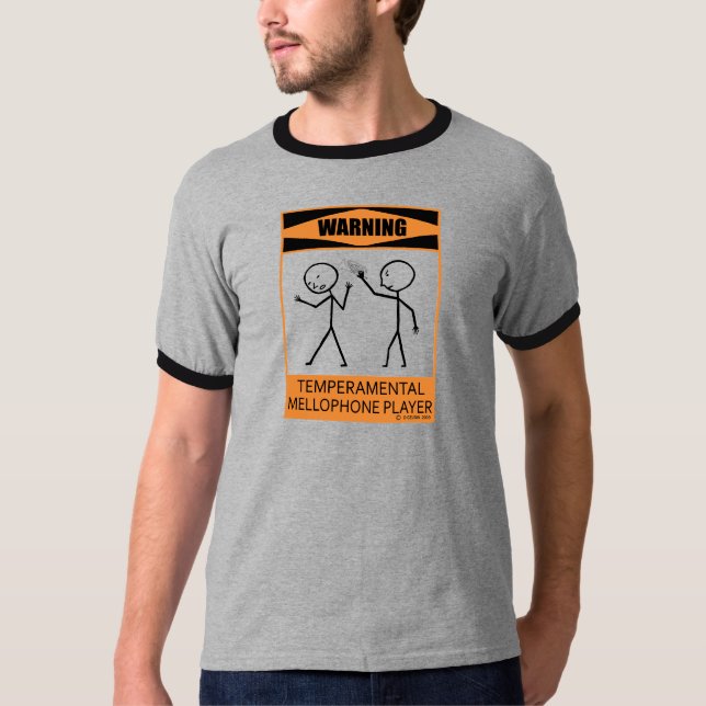 Warning Temperamental Mellophone Player T-Shirt (Front)
