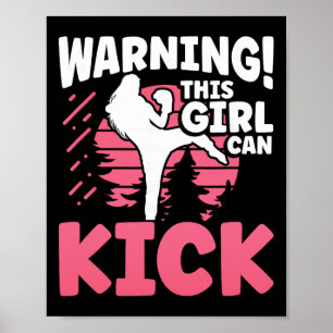 Warning This Girl Can Kick Mma Kickboxing Kickboxe Poster