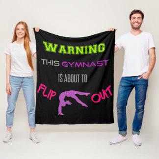 Warning This Gymnast Is About To Flip Out Fleece Blanket