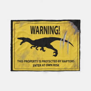 Warning! This Property is Protected by Raptors Fleece Blanket