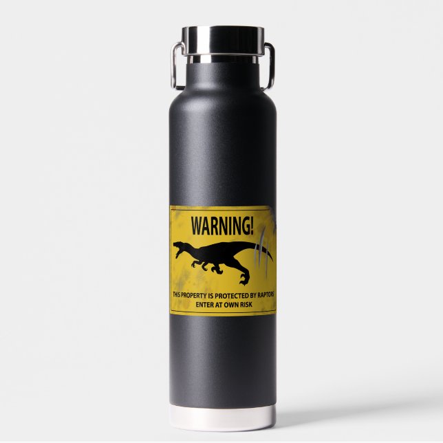 Warning! This Property is Protected by Raptors Water Bottle (Front)