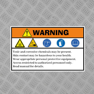 Warning Toxic and Corrosive Label