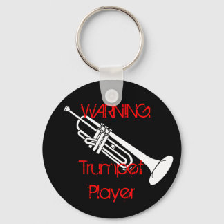 Warning: Trumpet Player Keychain