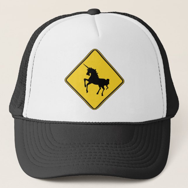 Warning Unicorns Trucker Hat (Front)