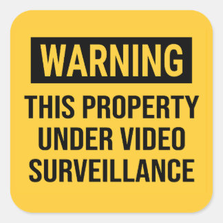 Warning Video Surveillance Sign Square Sticker