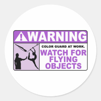 WARNING Watch For Flying Objects! Classic Round Sticker