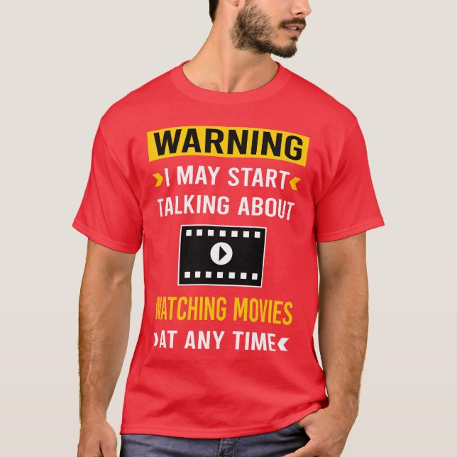 Warning Watching Movies Movie retro T-Shirt (Front)