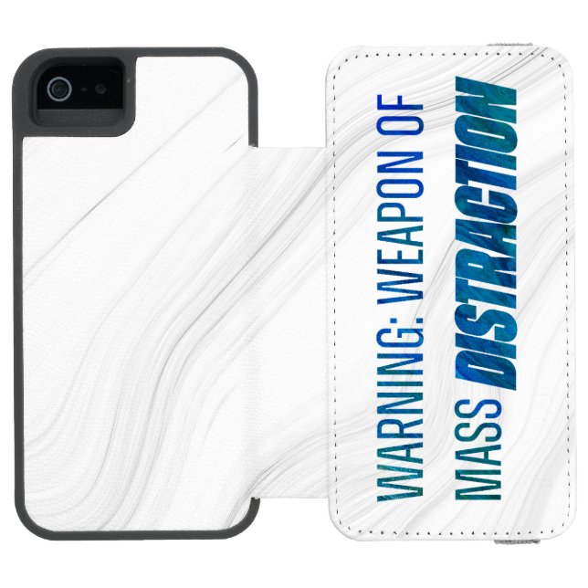 Warning Weapon of Mass Distraction Incipio iPhone Wallet Case (Folio Open)