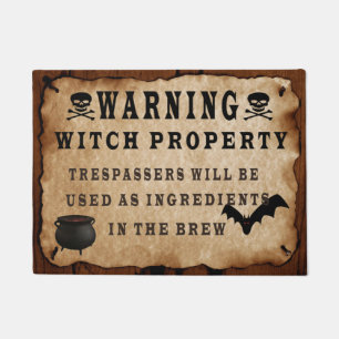 Warning Witch Property Doormat