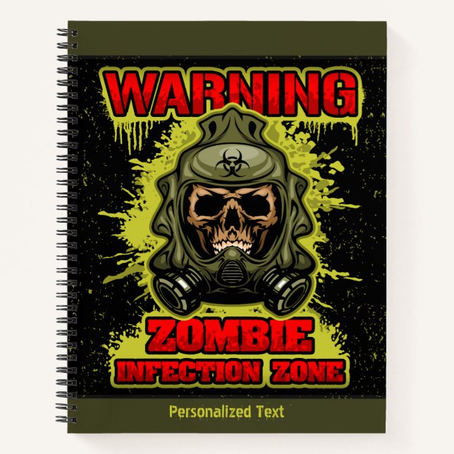 Warning Zombie Infection Zone Notebook (Front)