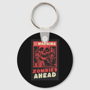 Warning Zombies Halloween Costume Key Ring