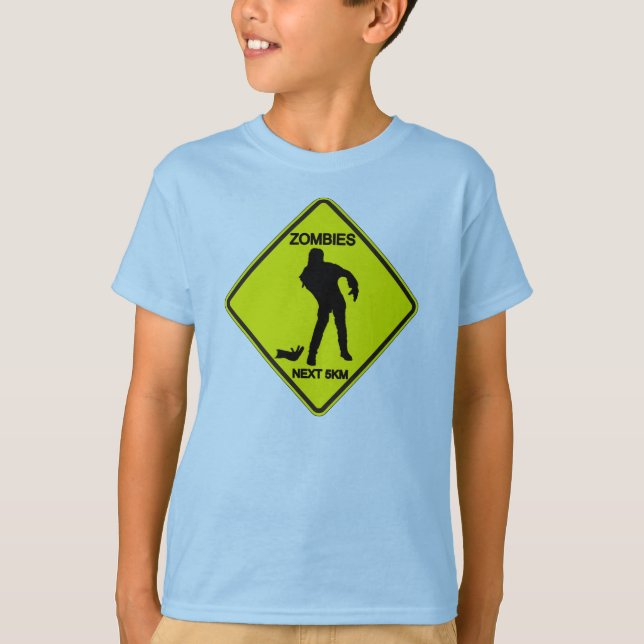 Warning: Zombies - Kid's T-Shirt (Front)