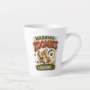 "Warning Zoomies Loading"Funny Corgi Lover retro Latte Mug