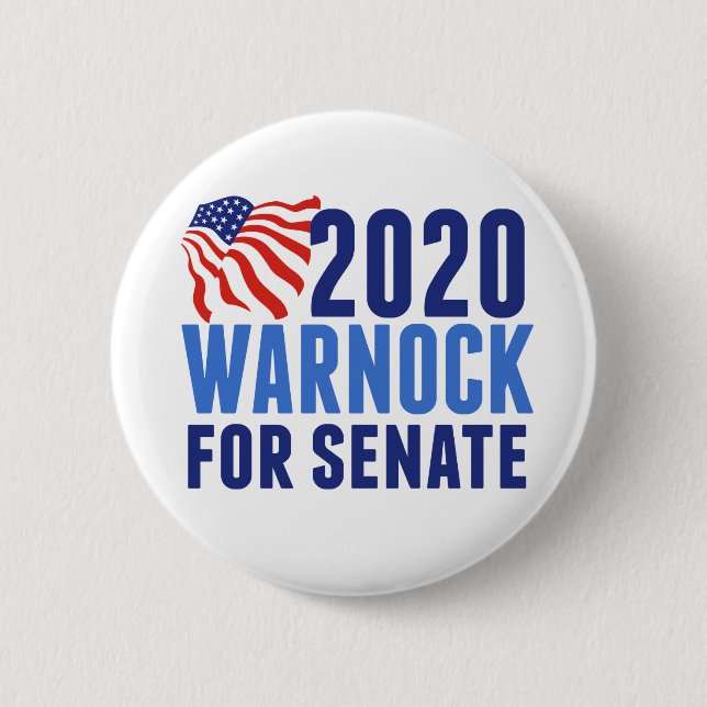 Warnock for Senate 6 Cm Round Badge (Front)