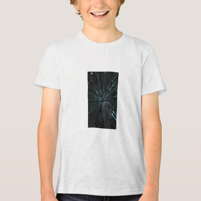 Warp Speed Sticker  Tri-Blend Shirt (Front)
