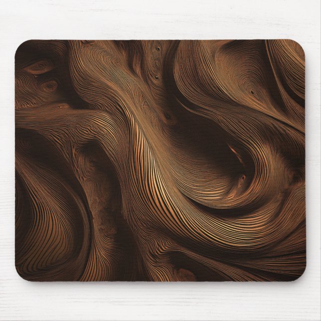 Warped And Swirled Wood Pattern Mouse Mat (Front)