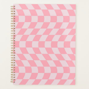 Warped Check Retro Checkerboard Pink Lilac Patten Planner