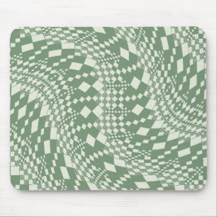 Warped Checks in Green Mouse Mat