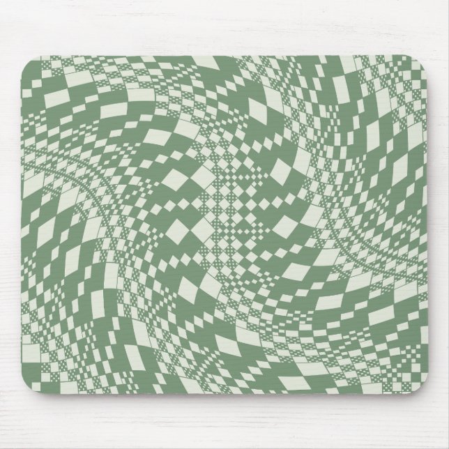 Warped Checks in Green Mouse Mat (Front)