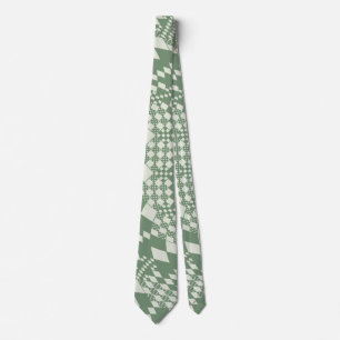 Warped Checks in Green Tie