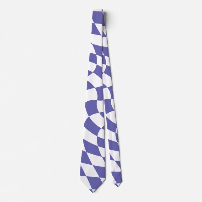 Warped Chequerboard Checks Pattern Retro Tie (Front)