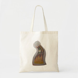 Warped Clock on Fire Tote Bag