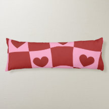 Warped Crimson Pink Checkerboard Pillow