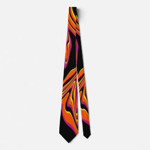 Warped in Black, Pink, Orange and Yellow  Tie
