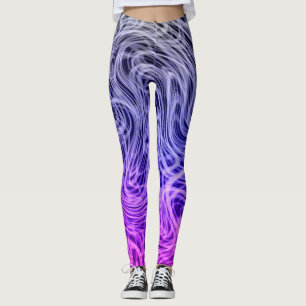Warped Linear2 Purple - Leggings