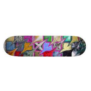 Warped Pattern Style Colourful Skateboard